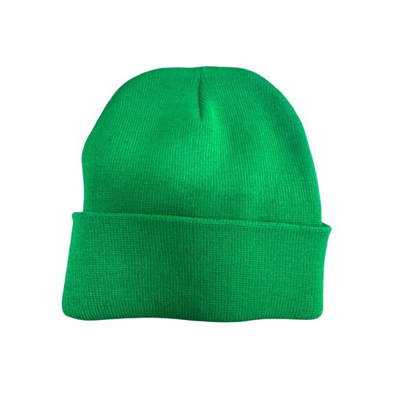 Green Knit Beanie Hat With "BITS" Embroidery - Picture 3 of 4